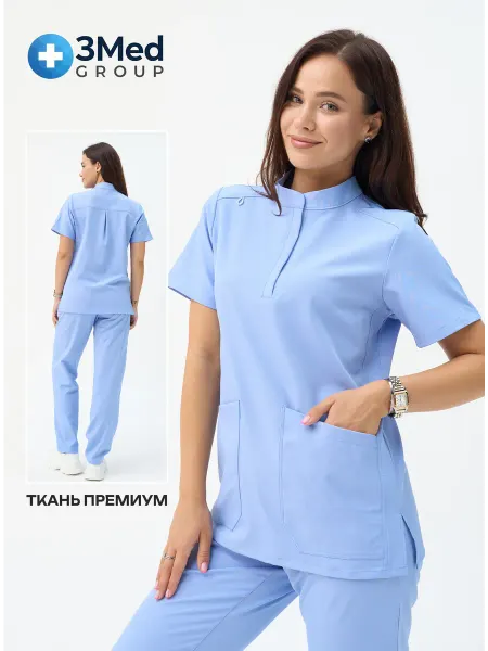 3medGroup Медицинский костюм хирургический. Форма с брюками стрейч