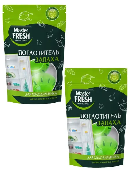 MASTER FRESH Поглотитель запаха для холодильников контейнер, 2 шт, 2 уп