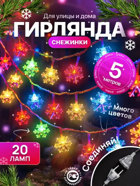 FixZone Новый год Гирлянда новогодняя украшения и декорации новый год