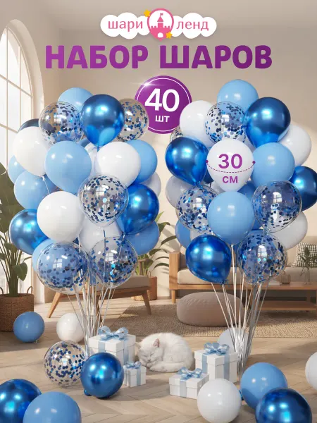 ШариЛенд Шарики воздушные набор 40 шт