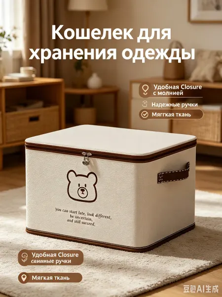 Elandel Коробка для хранения с крышкой органайзер складной