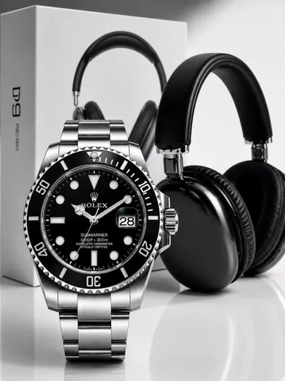 Подарочный набор: часы Rolex + беспроводные наушники P9