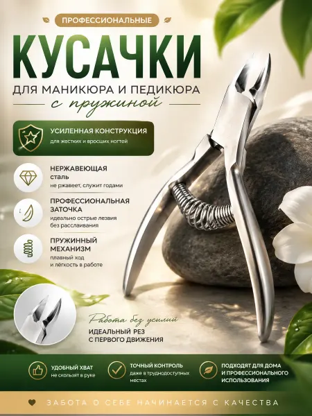 Versh Shop Кусачки для маникюра и педикюра с пружиной