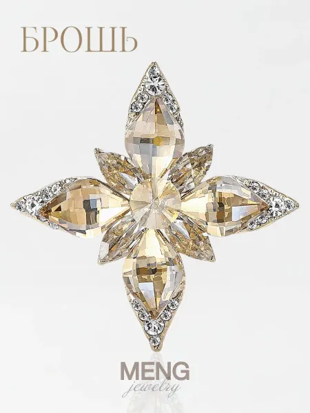 MJewelry Брошь цветок со стразами