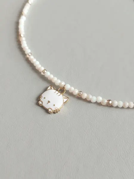 JewelHeart Колье-чокер из шпинели с подвеской котик