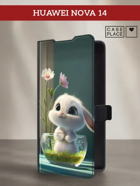 Case Place Чехол-книжка на Huawei Nova 14 кролик