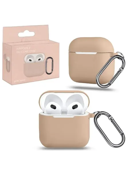 Стильный чехол для AirPods 4 с карабином и подставкой