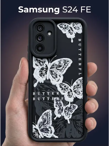 URBAZZA Чехол на Samsung Galaxy S24 FE с бортиками и рисунком