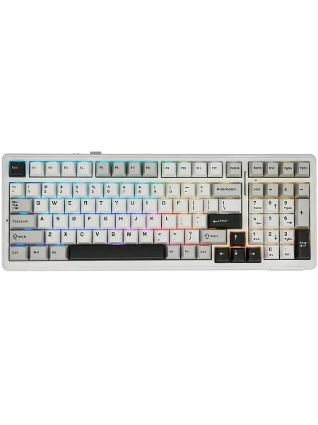 AULA Клавиатура игровая F99 бело-серый, Leobog Reaper свичи, рус