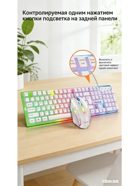 OKLICK Клавиатура игровая с подсветкой для компьютера