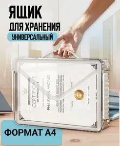 Ящик органайзер для документов А4 прозрачный пластиковый
