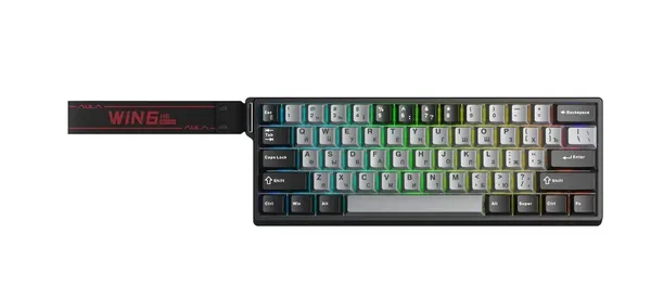 Игровая магнитная проводная клавиатура AULA WIN60HE Pro Shades of Grey Magnetic Shafts, черный