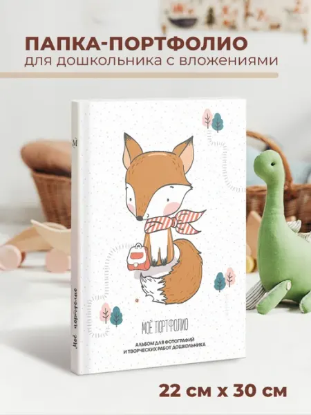 Папка портфолио для школьника на кольцах А4