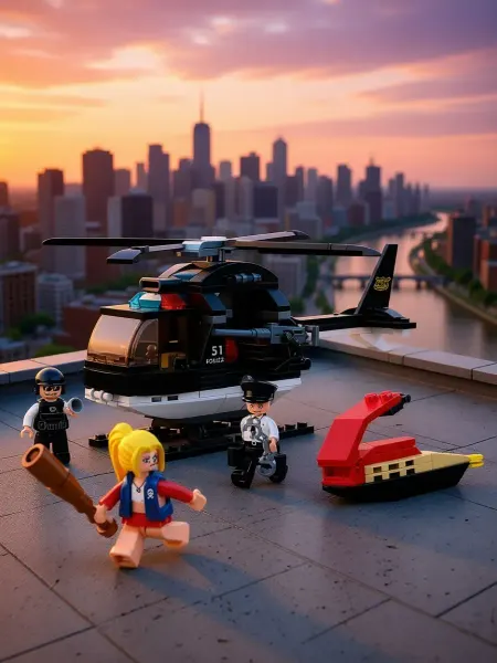 LEGO Конструктор детский развивающий вертолет полиции набор