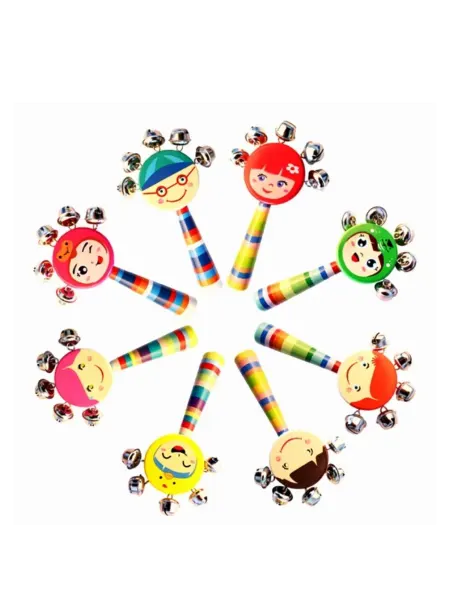 Wooden Toys Погремушка деревянная с бубенцами микс