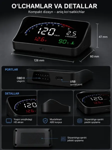 GPS HUD, HUD дисплей, проектор скорости, OBD2 HUD, автомобильный дисплей, спидометр