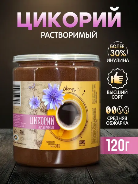 Орехов и Ко Цикорий 120г растворимый порошковый без кофеина