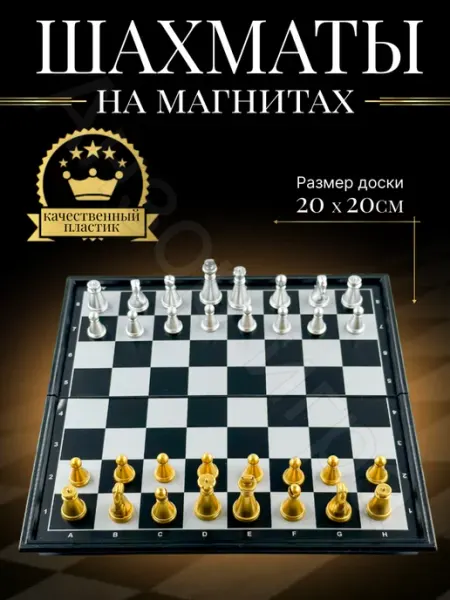 Анзоригра Развивающая игра шахматы на магните размер доски 20 Х 20 см