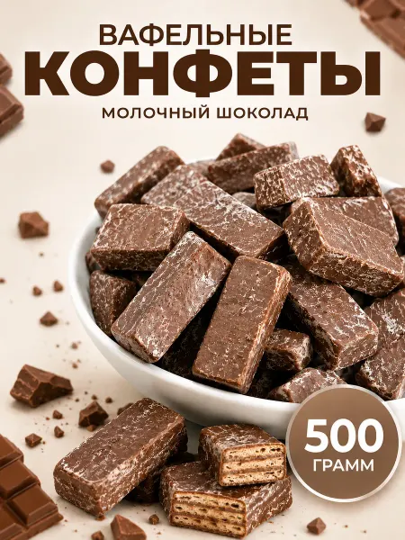 ШокоLife Вафли в молочном шоколаде 500 грамм
