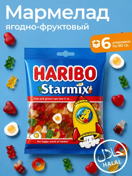 Haribo Мармелад стармикс харибо 80 гр х 6 шт