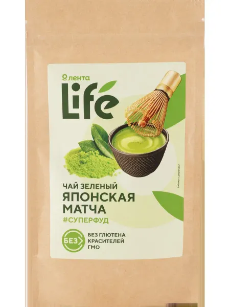 Чай зеленый ЛЕНТА LIFE Японская матча Премиум, порошковый