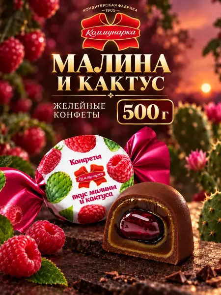 Коммунарка Белорусские конфеты в молочном шоколаде с малиной весовые