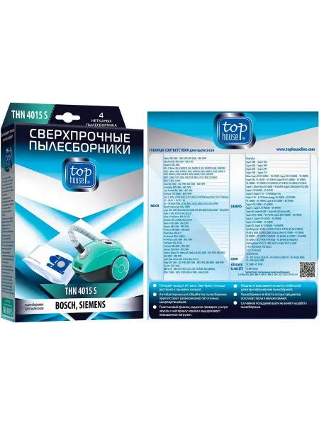 TOP HOUSE Универсальный пылесборник 392470 THN 4015 S 4 шт
