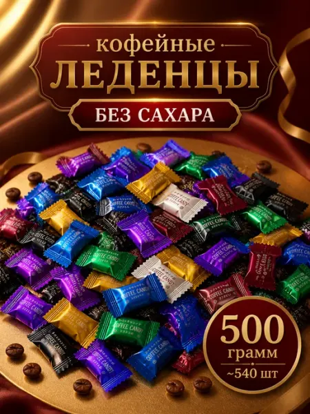 Кофейные конфеты без сахара китайские 7 вкусов 500гр