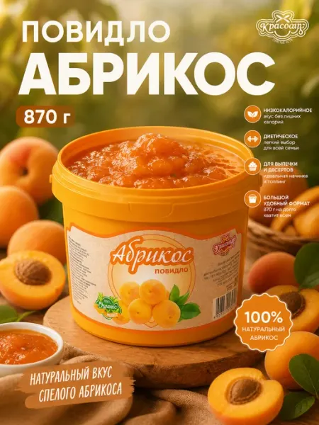 Красота СМ Повидло персиковое натуральное для выпечки 870г