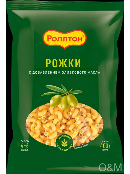 Макароны РОЛЛТОН Рожки с оливковым маслом 2шт