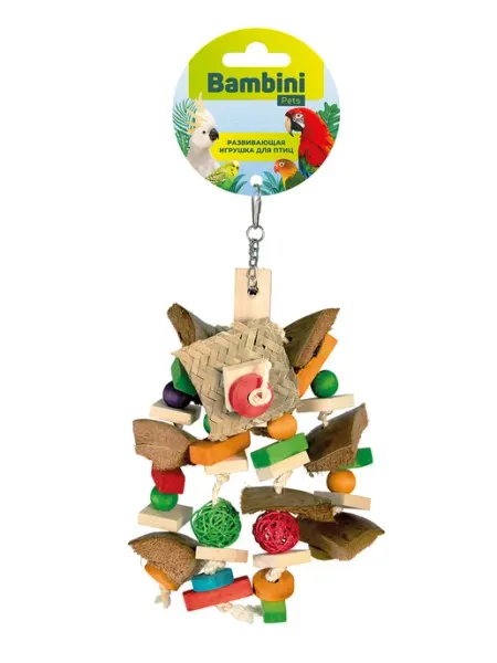 Bambini Pets Игрушка для крупных попугаев "Кокосовый переполох" 30 см