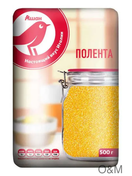 Крупа кукурузная АШАН Красная птица Полента, 2шт