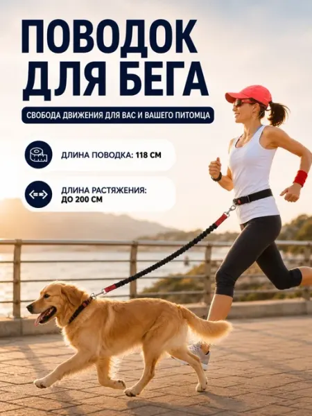 Big Jungle Поводок для бега с собакой на пояс, без рук, регулируемый