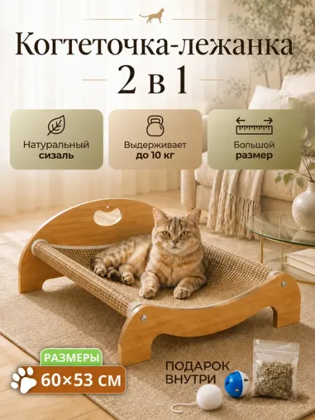 For your Dream Большая устойчивая когтеточка-лежанка 2 в 1 из сизаля