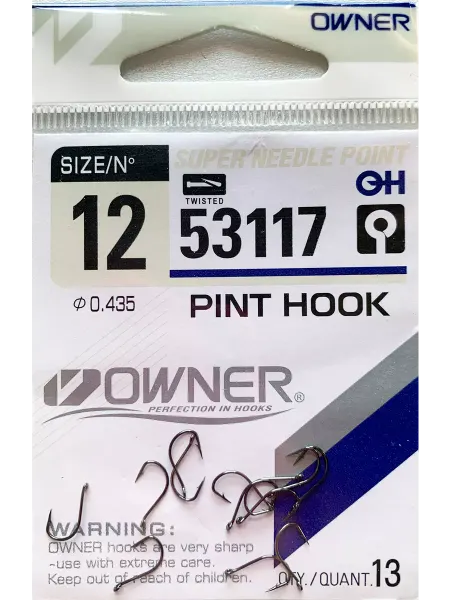 КРЮЧОК рыболовный Крючки для рыбалки PINT HOOK № 12 одинарные Япония