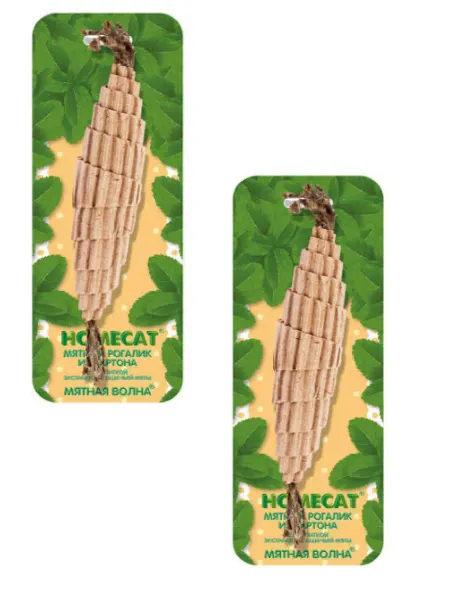 Homecat Игрушка мятный рогалик из картона с мятой 15 см, 2 шт