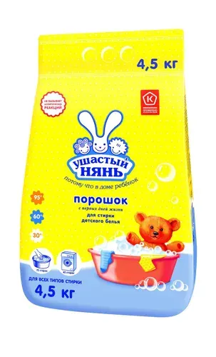 Стиральный порошок Ушастый нянь, детский для машинной и ручной стирки 4,5 кг