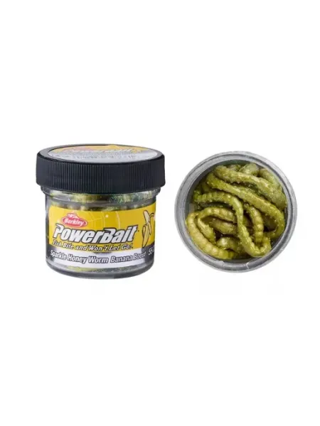 Berkley Приманка Беркли PowerBait Honey Worm 2.5 cm Yellow Scales