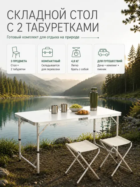 UniFor Стол туристический складной со стульями