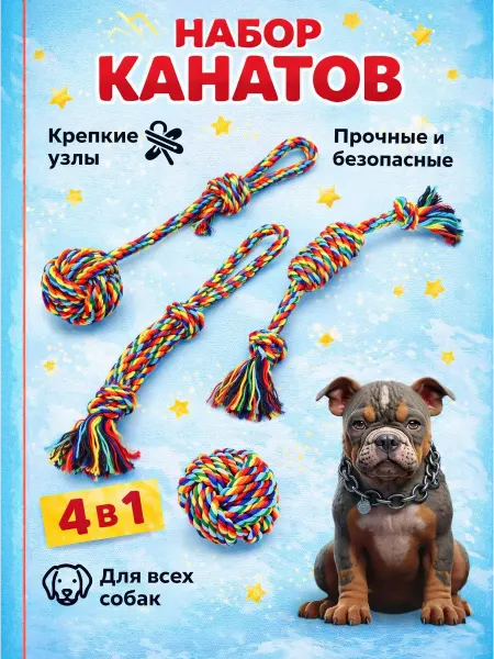Усатый Рекс Набор канатных игрушек для собак