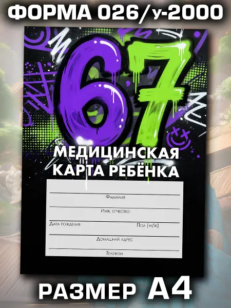 Аурасо Медицинская карта в школу и детский сад, размер А4