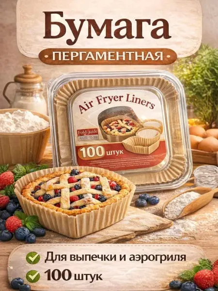 Форма для аэрогриля бумажная силиконизированная, пергамент