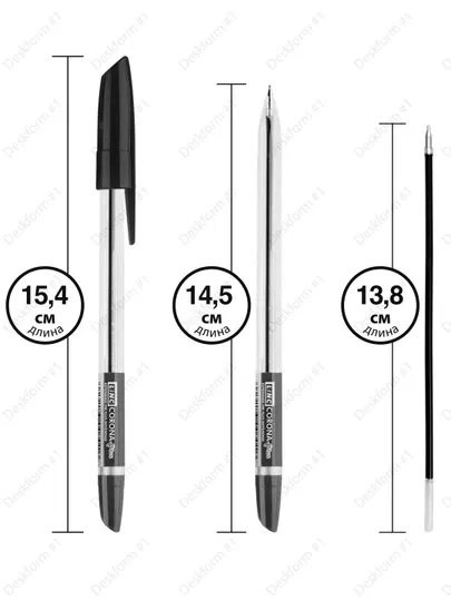 Ручка шариковая, 10, 20, 50 штук, Corona Plus, 0,7 мм (сн, кр, зл, чр) Linc Ассорти