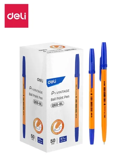 Ручка шариковая 20/50 шт., EQ6S 0,7мм, сн Deli, 6-bl-QS