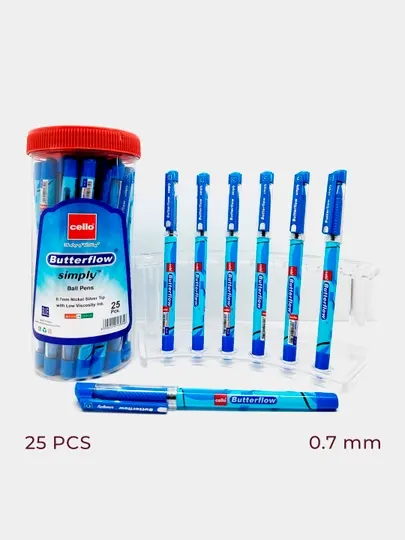 Ручки Butterflow Simply 0.7 мм, синие, по 3 шт