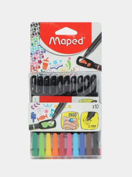 Ручка фетровая фломастер Maped Graph'Mania, 10 цветов, 749450 q0000008406