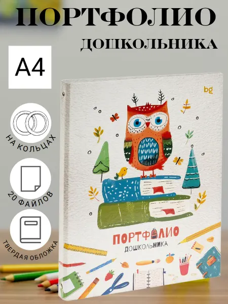 BG Папка-портфолио А4 на кольцах для дошкольника
