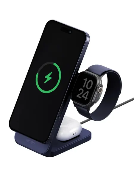 Беспроводная складная зарядная док-станция EnergEA, MagTrio 2, 3 в 1, синий (INDIGO BLUE)