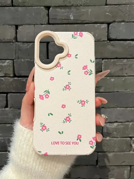 Чехол О'кейси "Цветочки", для iPhone 16, защита камеры, белый