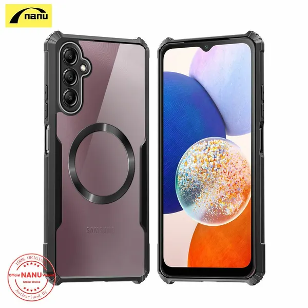 Чехол MyPads для Samsung Galaxy A55 5G (Самсунг Галакси А55 5G) противоударный, совместимый с MagSafe, прозрачный